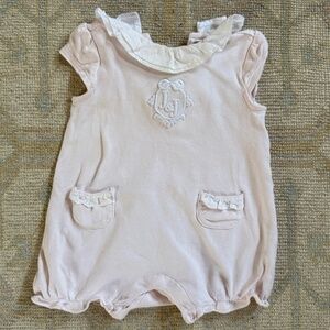 Janie & Jack Pink Ruffle Romper Size 6 months